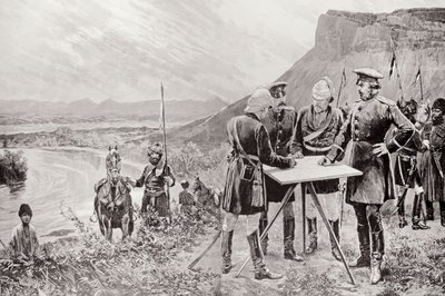 The Afghan Boundary Commission: The Russian and British Commissioners at Zulfikar, Fixing the Site of the First Boundary Post, 12th November by Richard Caton Woodville junior